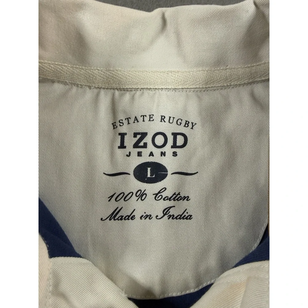NWT Mens IZOD Estate Rugby Long Sleeve Size Large Blue